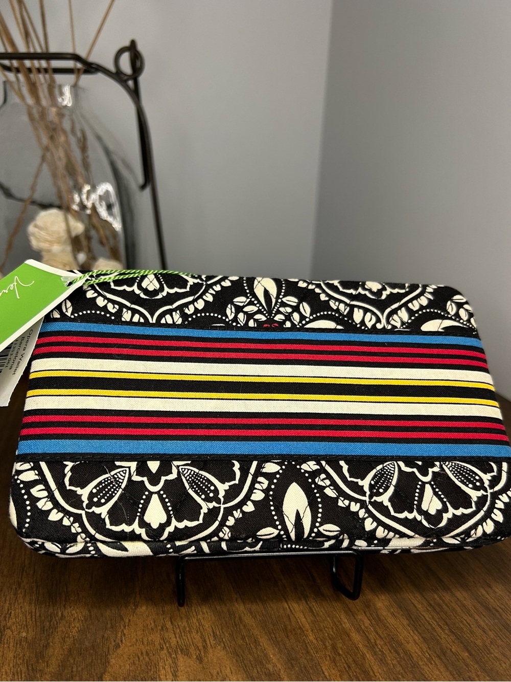 Vera Bradley NWT Opera Barcelona Stripe Clasp Wallet Checkbook Organizer